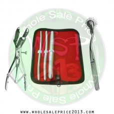  Hegar uterine dilator 3 pieces set, 7-8, 9-10, 17-18, wartenberg pinwheel,mathieu speculum